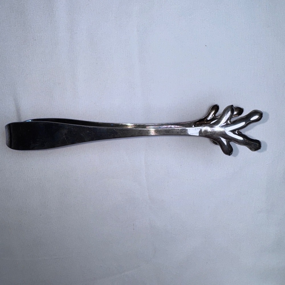 Reed & Barton Silver Plate Ice Tongs Vintage Claw Foot Bird Foot Design 7.25in